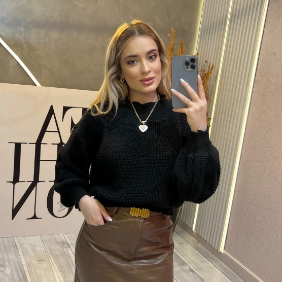 Blusa Feminina Tricot SELINE Inverno Elegante