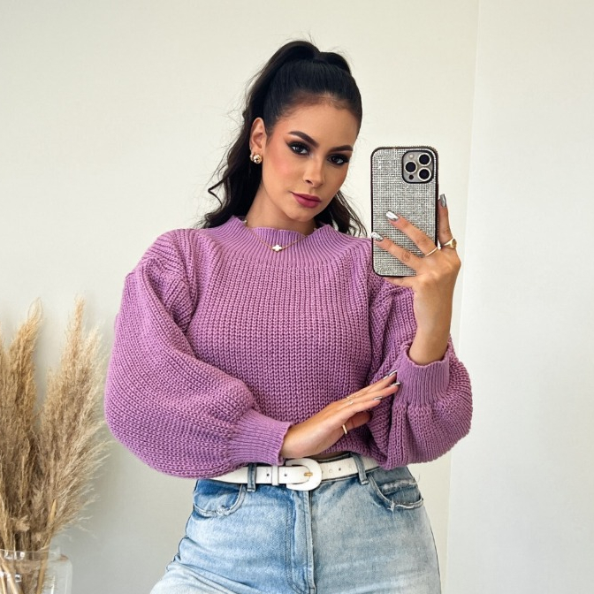 Blusa Feminina Tricot SELINE Inverno Elegante