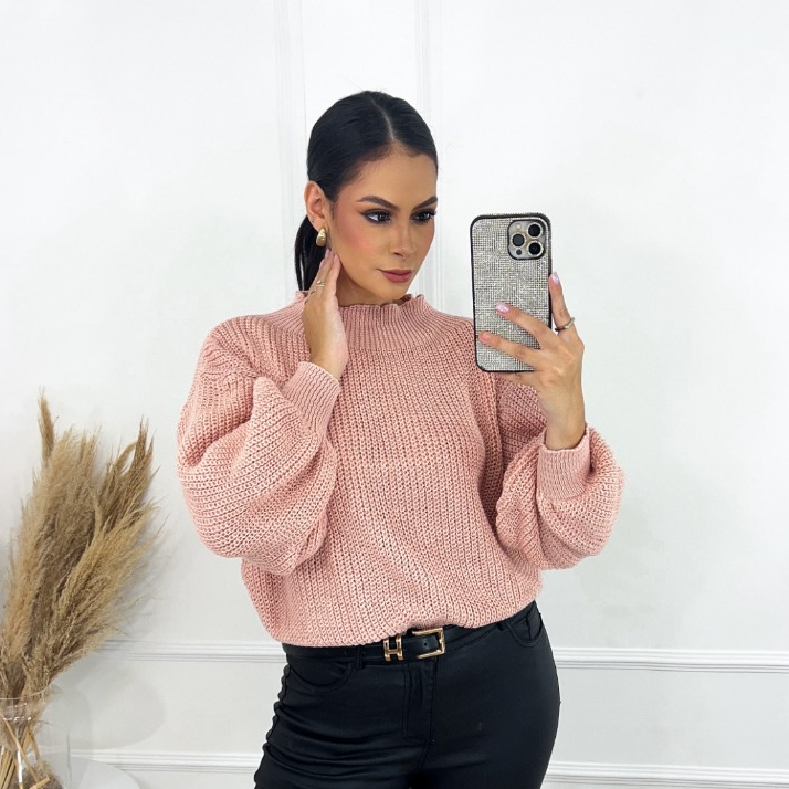 Blusa Feminina Tricot SELINE Inverno Elegante